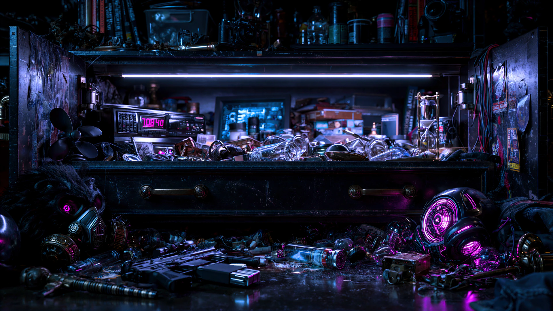 An unresolved civic drawer filled with unfinished objects and records